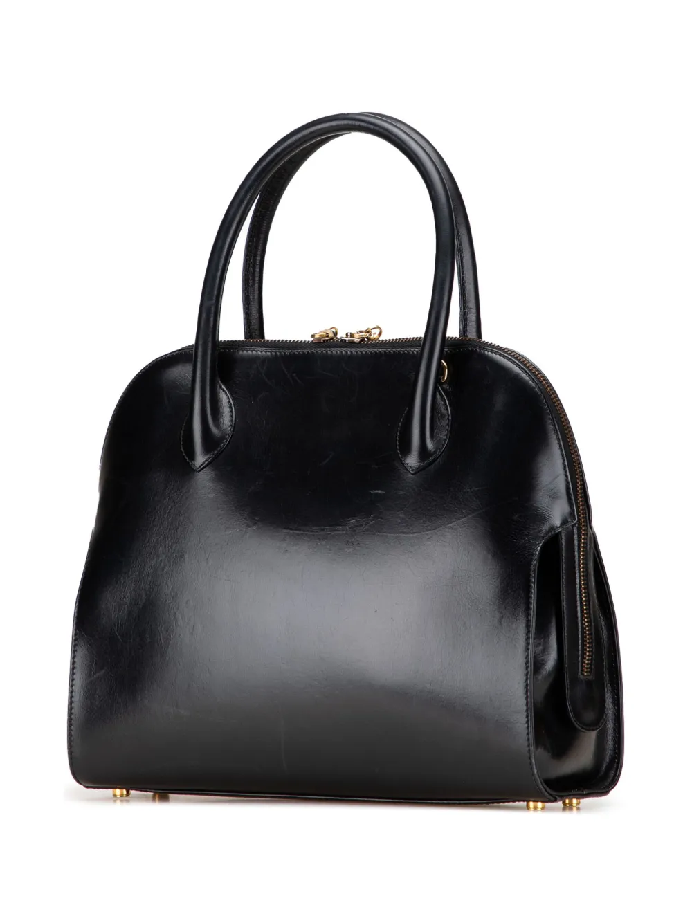 Pre-owned Ferragamo 2021 Leather Gancini Dome Satchel In Black