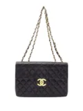 CHANEL Pre-Owned 1994-1996 Maxi XL Classic Lambskin Single Flap shoulder bag - Black