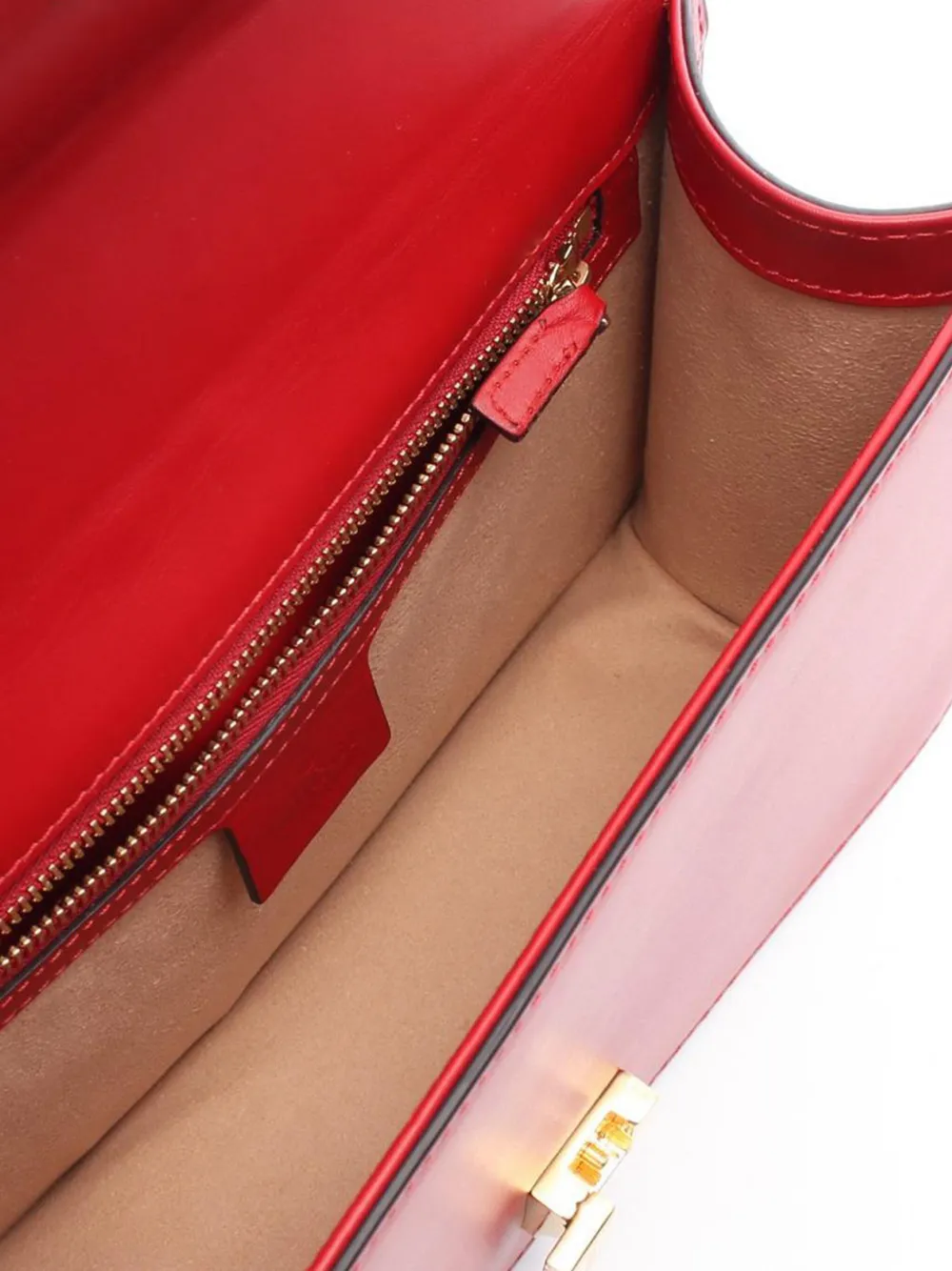 Pre-owned Gucci 2000-2015 Small Leather Sylvie Web Satchel In Red