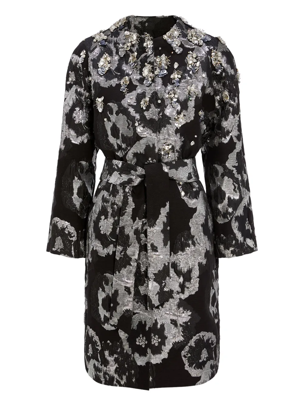 Jenny Packham embellished floral coat | Black | Image 1