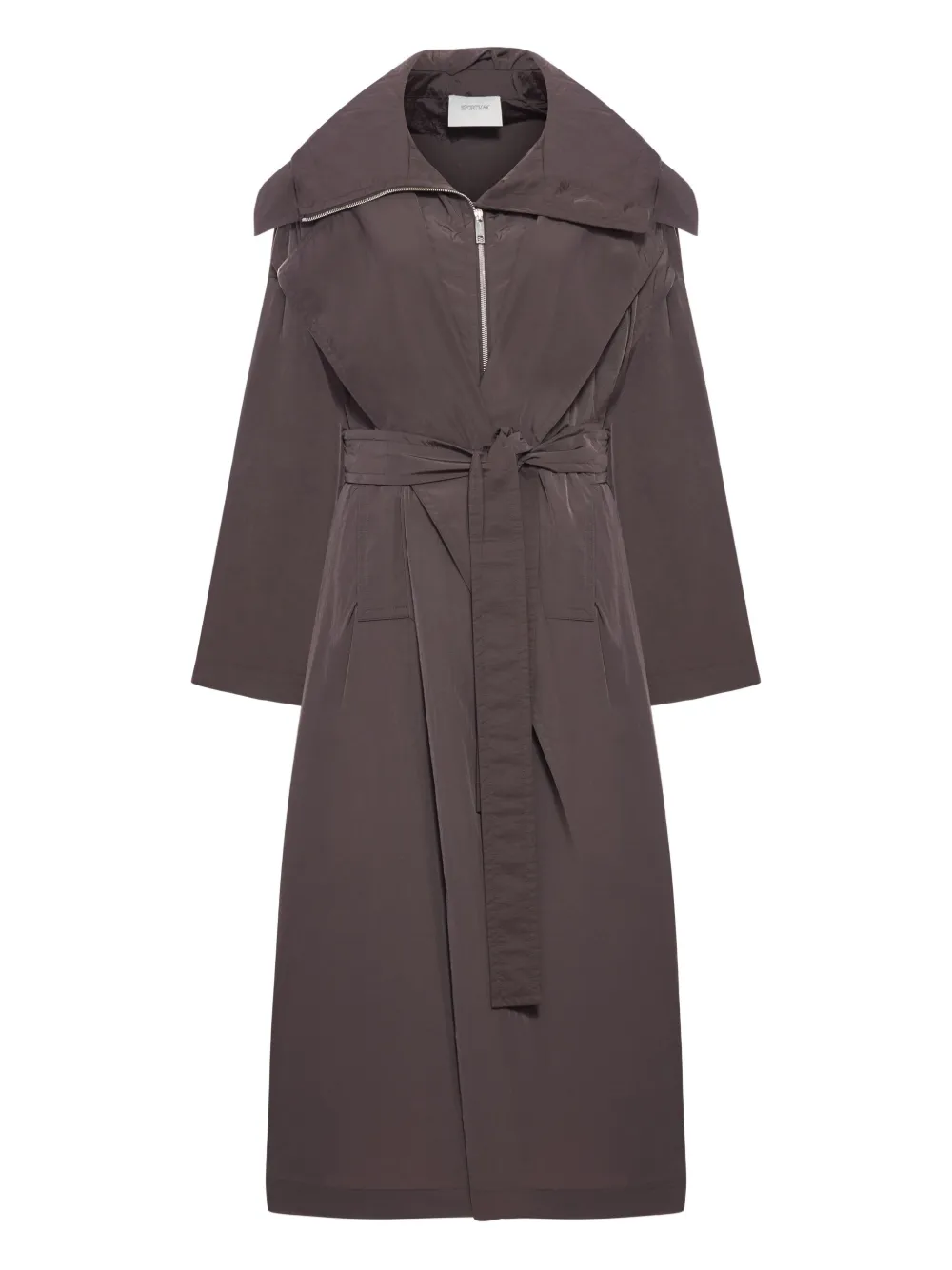 Sportmax zip-up belted coat | Brown | Image 1