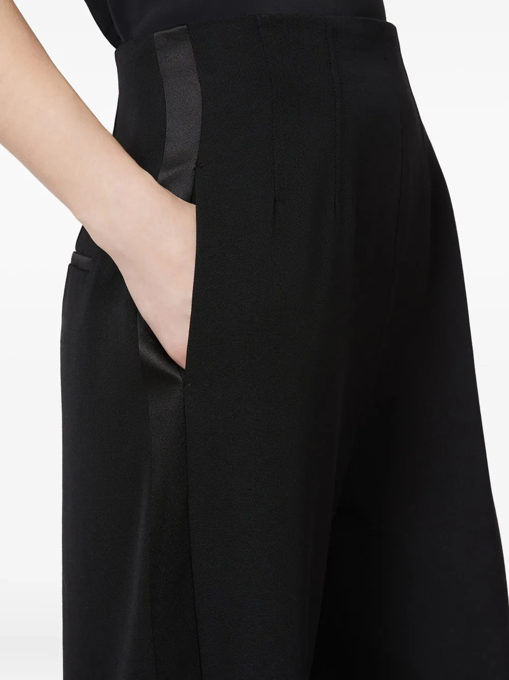 Max Mara Satira Side Band Trousers In Black