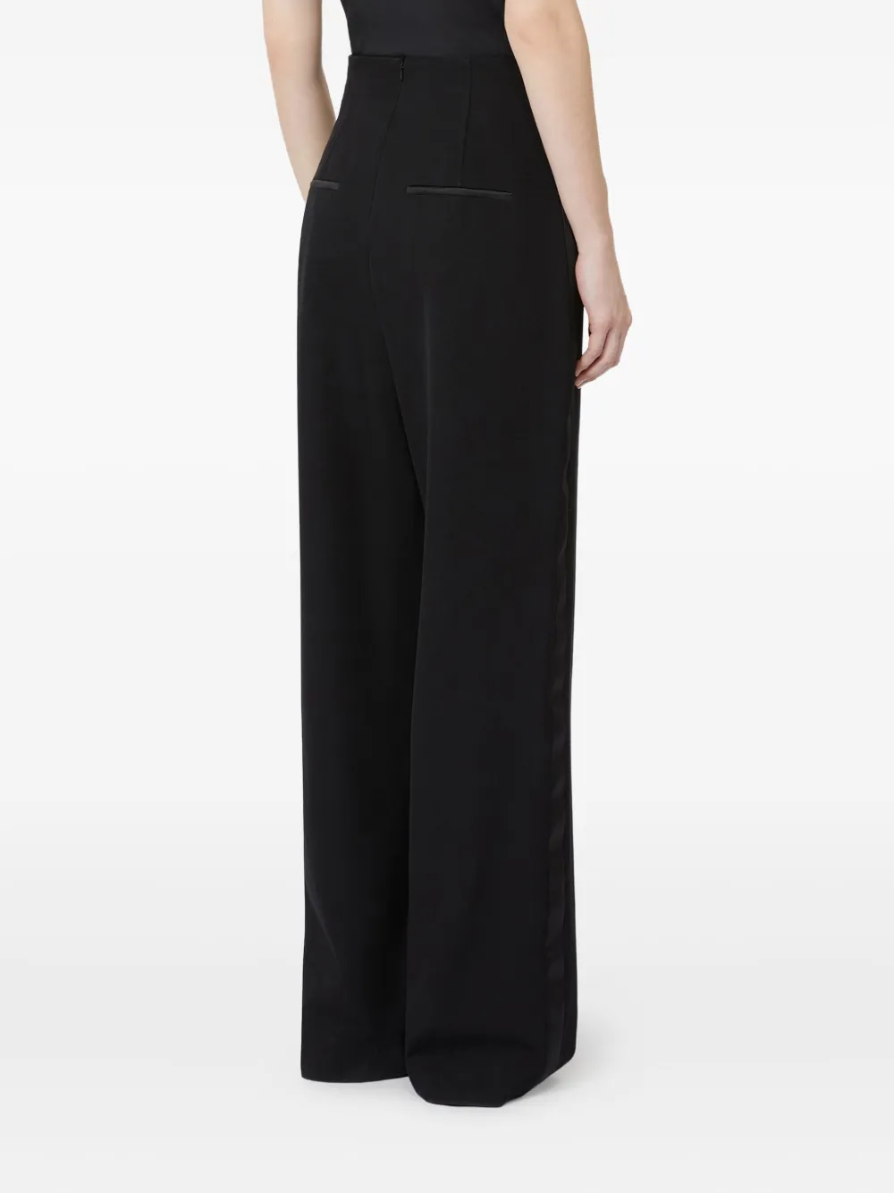 Max Mara Satira Side Band Trousers In Black