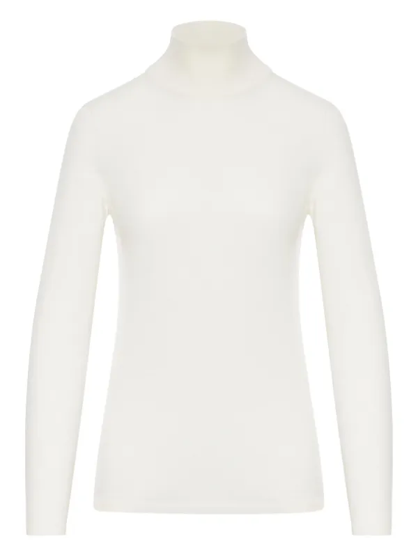 Max Mara Roll-neck Cashmere Sweater in White