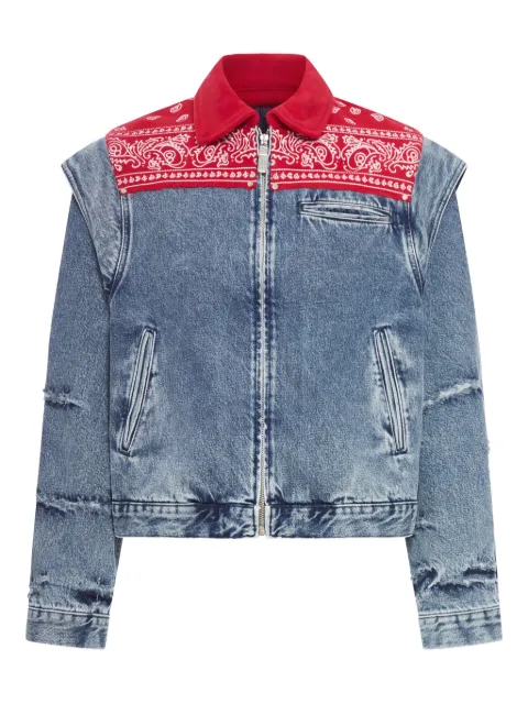 PDF CHANNEL bandana-panel denim jacket