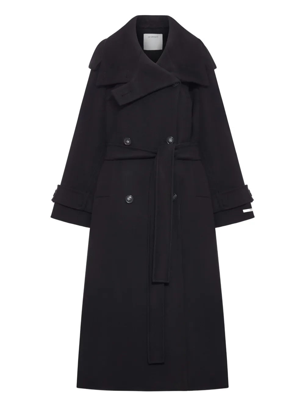 Sportmax double-breasted belted coat | Black | Image 1