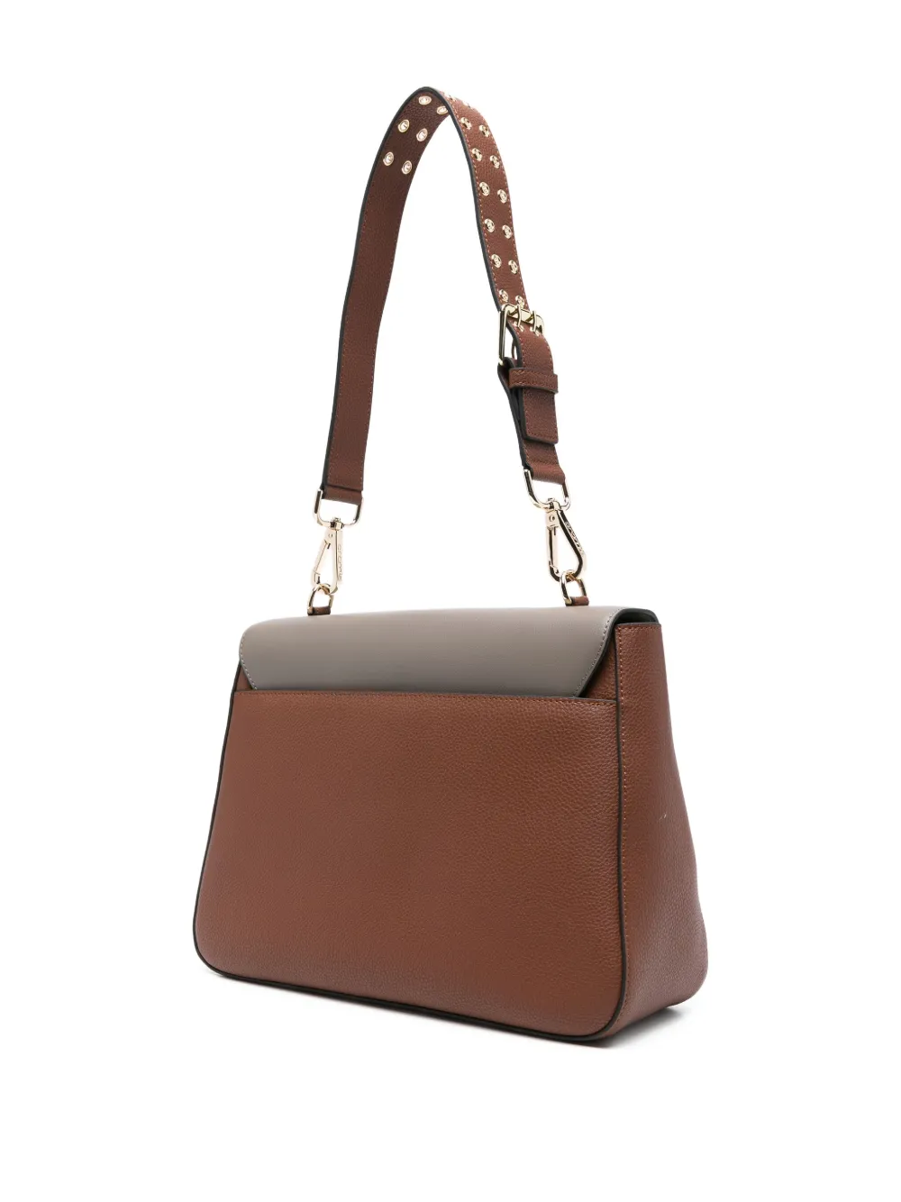 Cromia Studded-strap Two-tone Shoulder Bag In Brown
