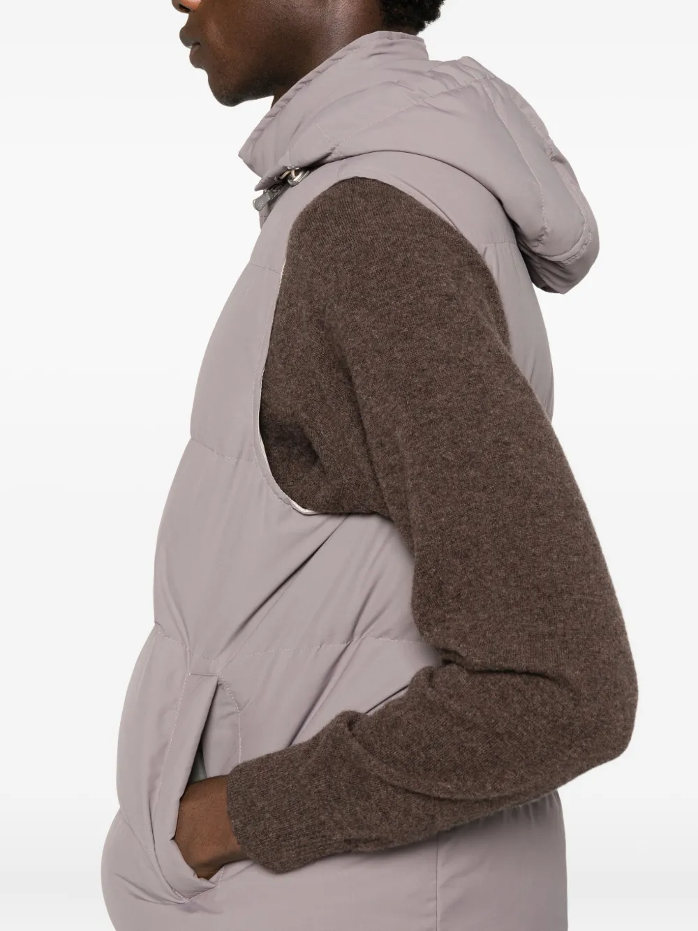 Eleventy Gilet met capuchon Paars