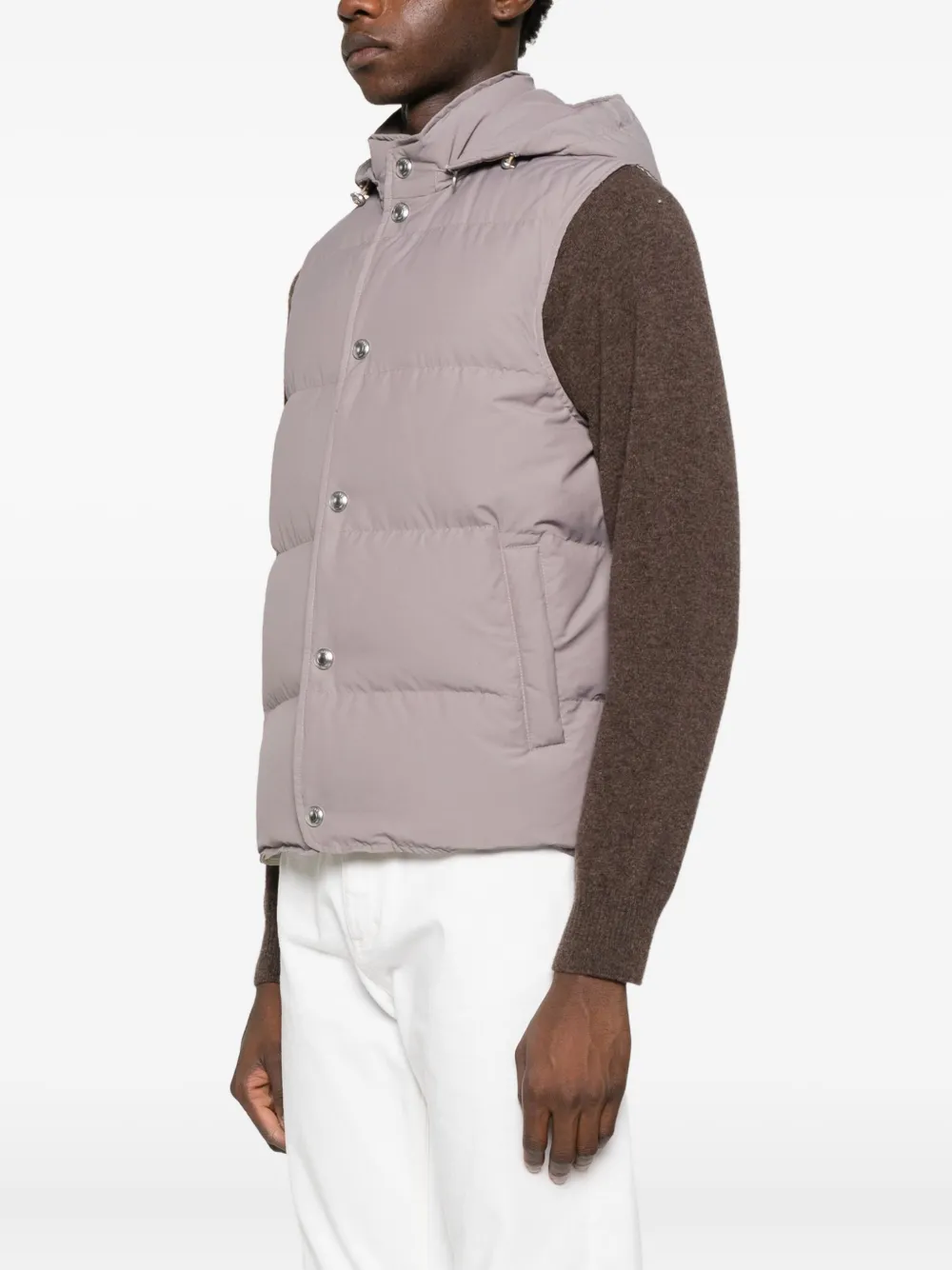 Eleventy Gilet met capuchon Paars