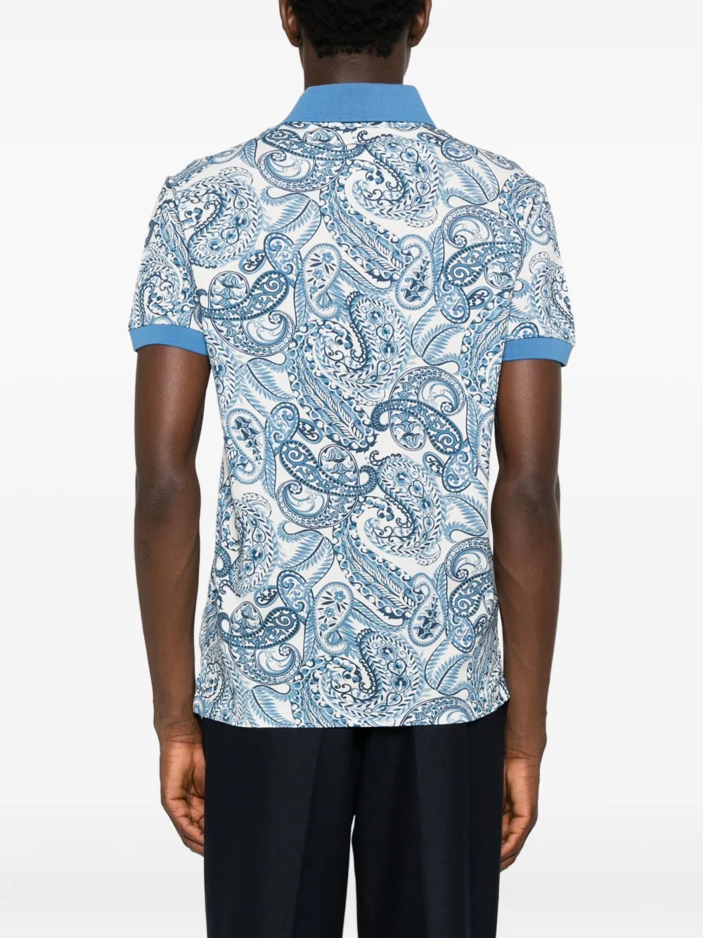 ETRO Poloshirt met paisley-print Blauw