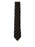 Zegna striped silk tie - Black