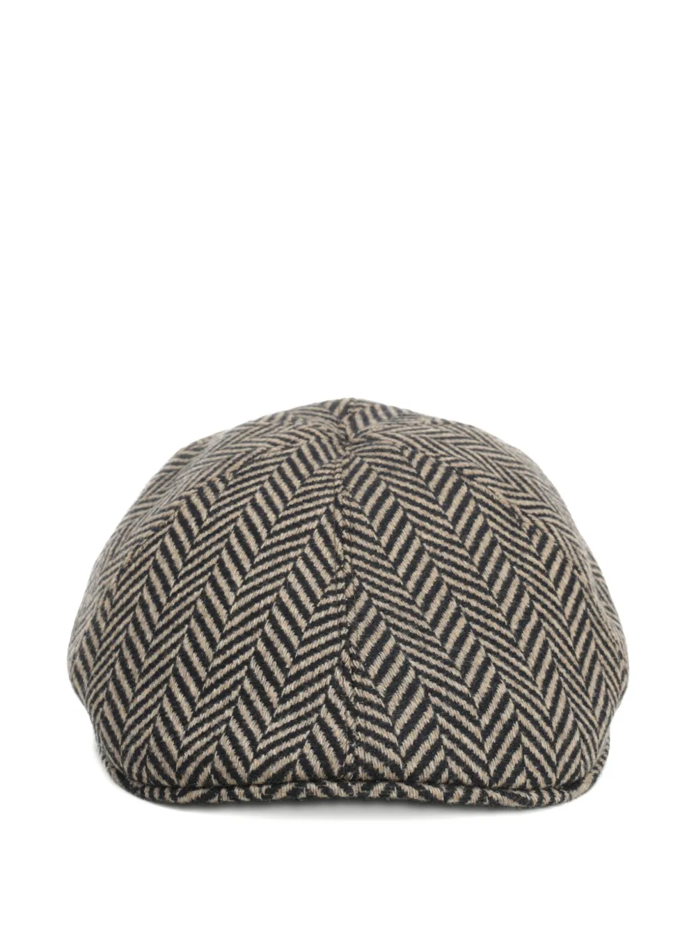 Tagliatore Herringbone-pattern Logo-plaque Beret In Neutral
