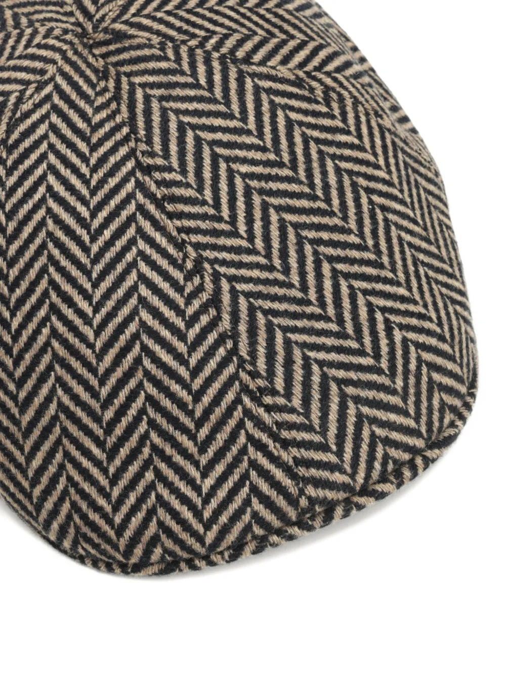 Tagliatore Herringbone-pattern Logo-plaque Beret In Neutral