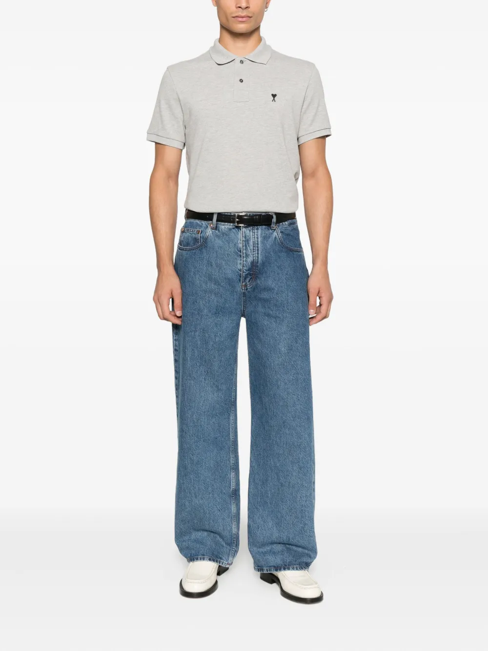 AMI Paris Poloshirt met logo - Grijs