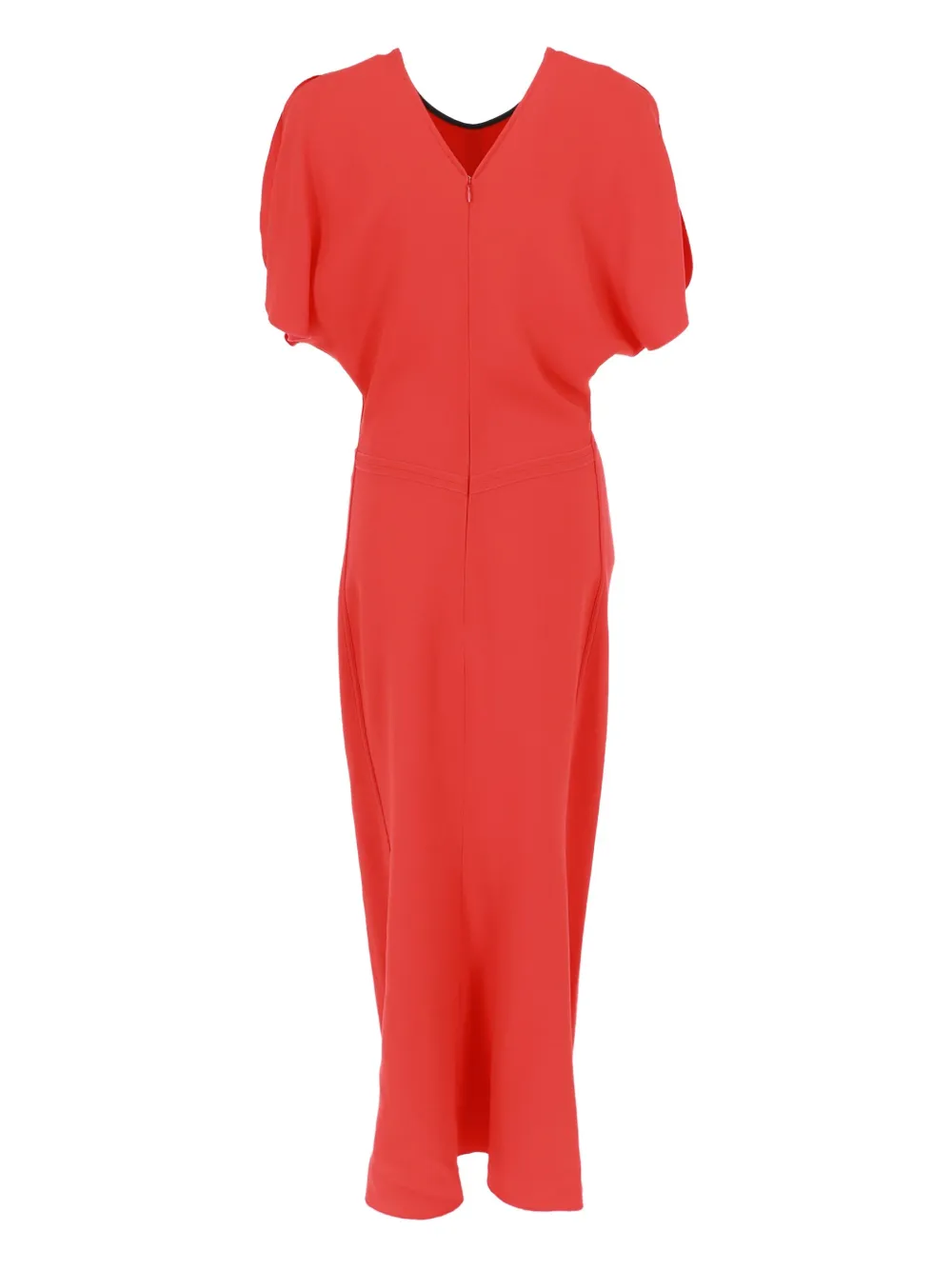 Victoria Beckham Bela midi-jurk met gesmockte taille - Rood
