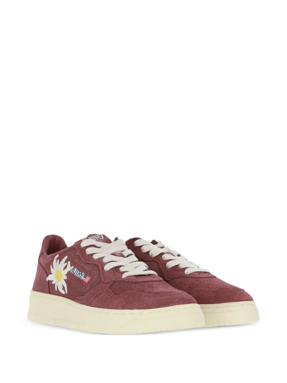 Autry Medalist low-top sneakers met bloemen - Rood