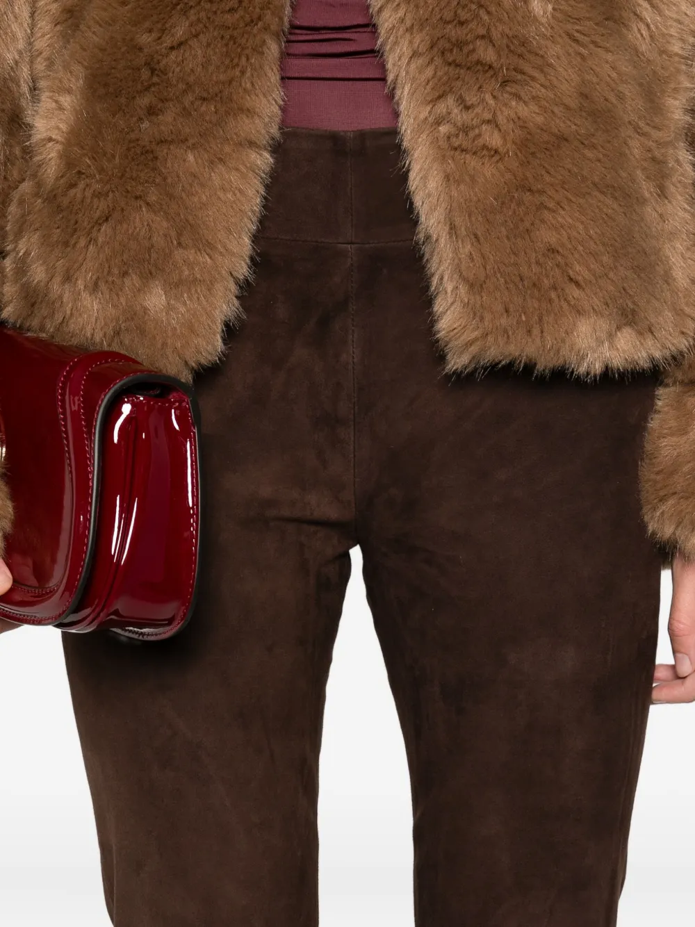 Arma Panelled Cropped Trousers In Brown