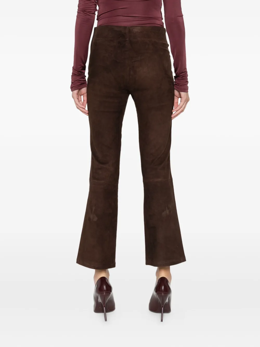 Arma Panelled Cropped Trousers In Brown