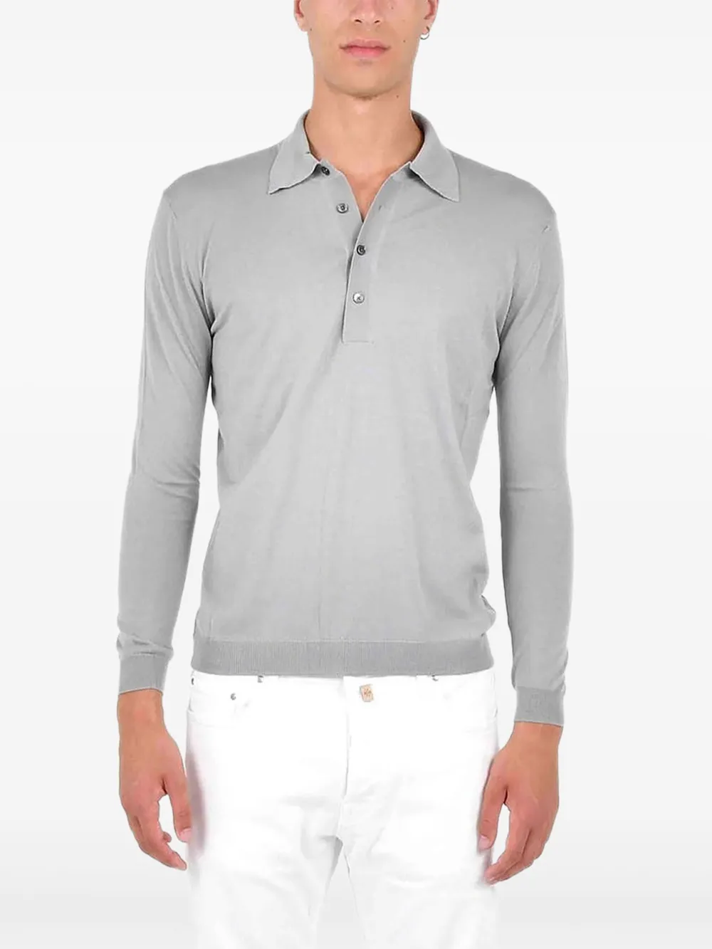 Low Brand long-sleeve polo shirt - Grigio