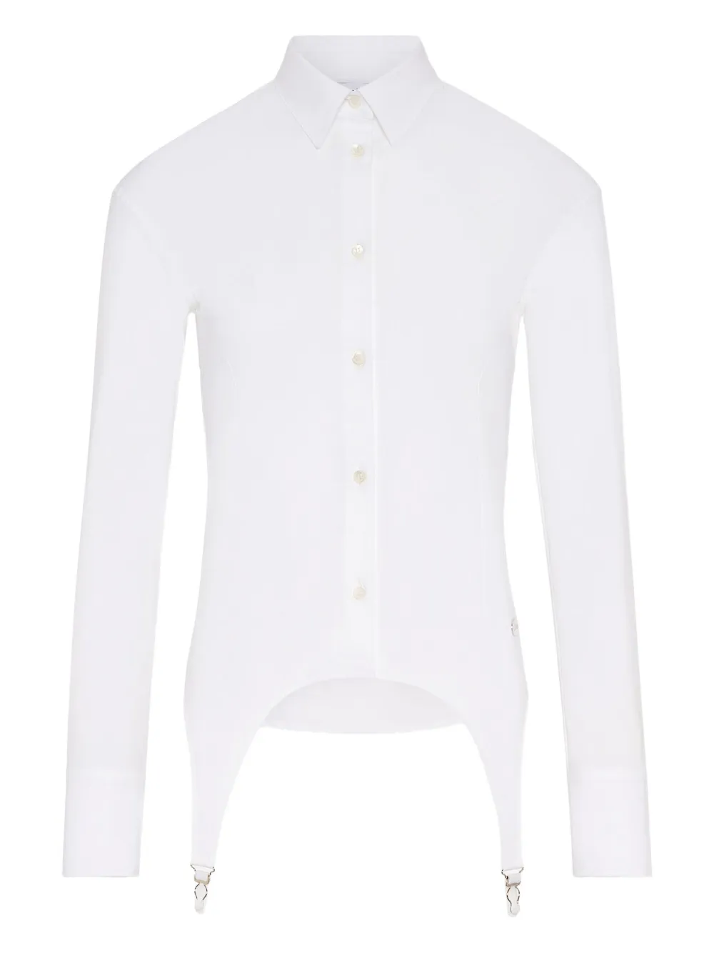 Jean Paul Gaultier Suspender-embellished Shirt In White