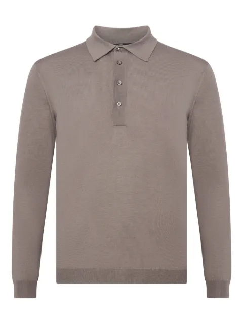 Low Brand playera tipo polo de lana manga larga