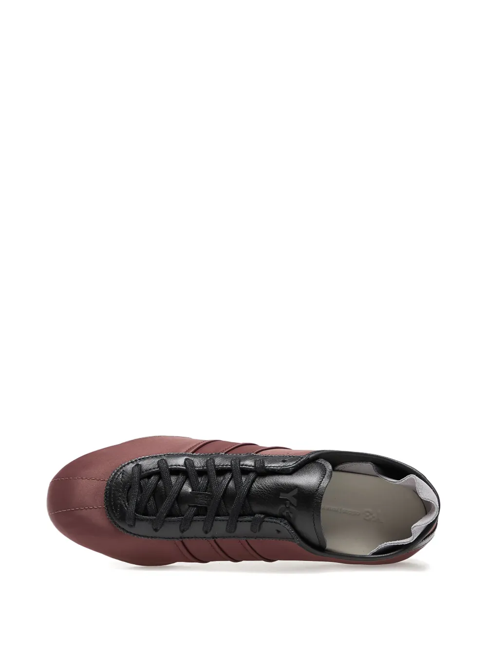 Y-3 satin-paneled lace-up trainers Red