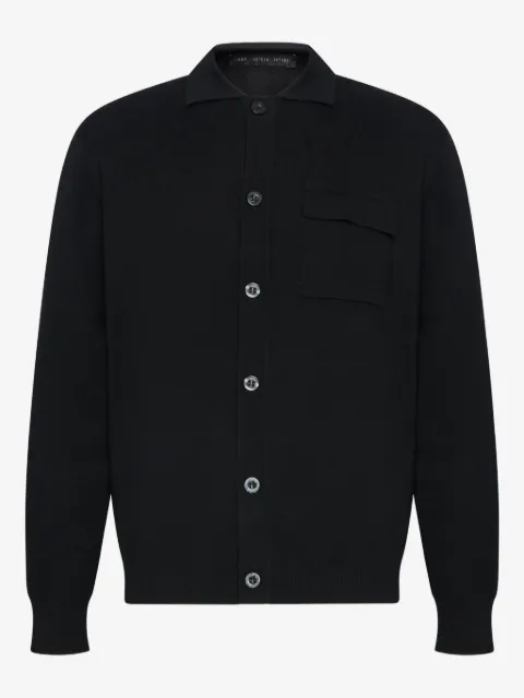 Low Brand Geknöpfter Cardigan mit Klappentasche