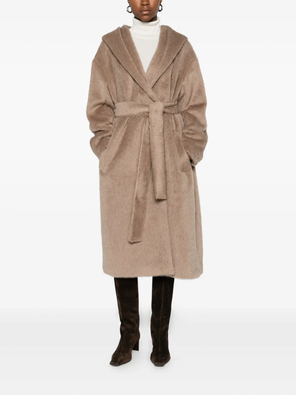 'S Max Mara hooded belted coat | Single Breasted Coats | Image 2