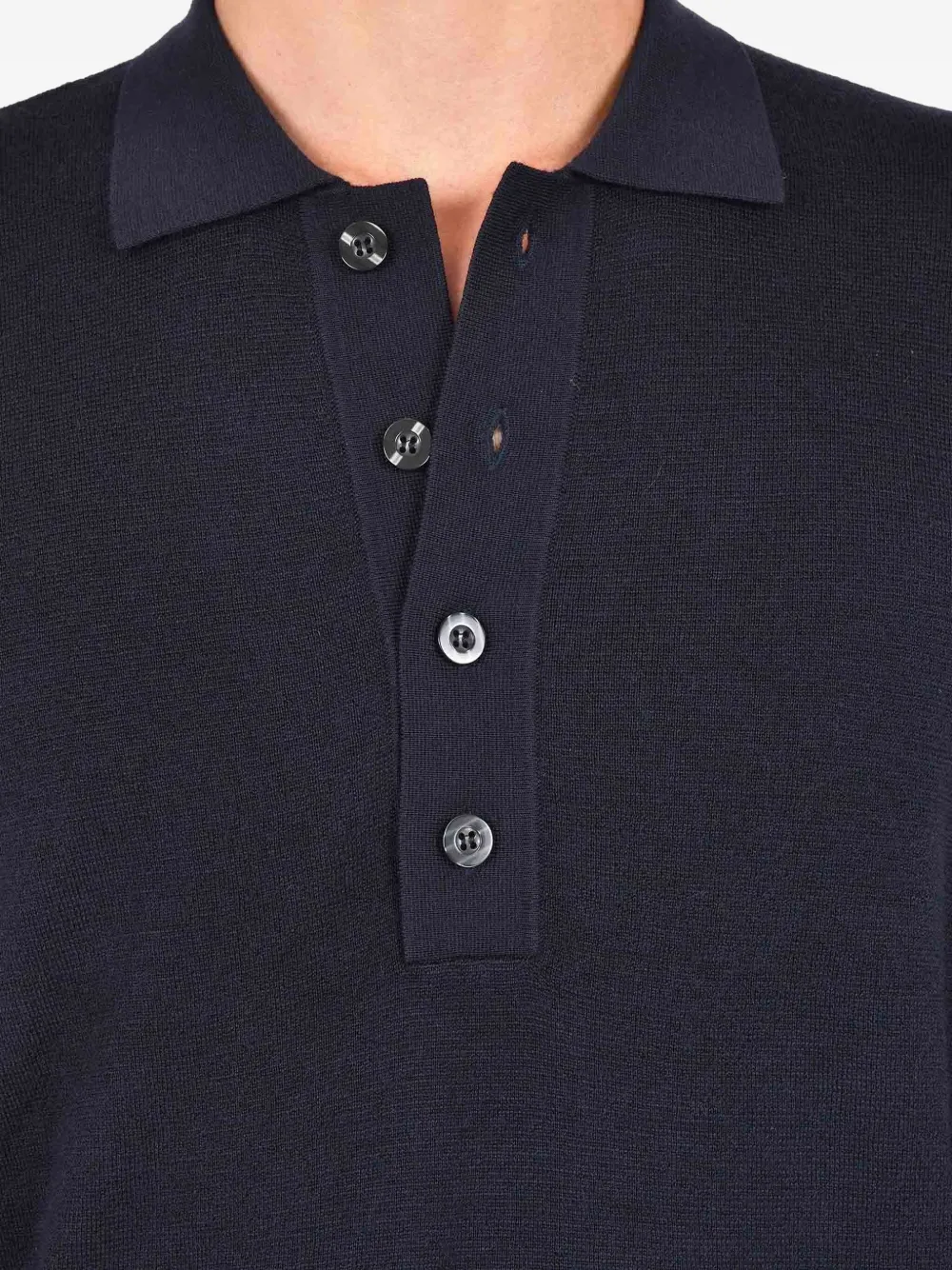 Low Brand Poloshirt met lange mouwen Blauw