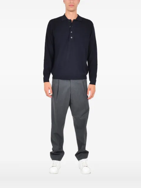 Low Brand playera tipo polo manga larga