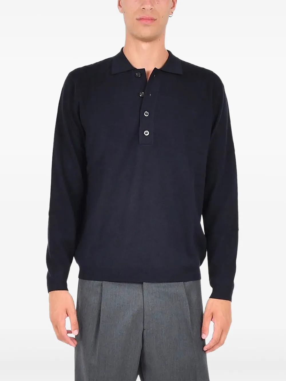 Low Brand long-sleeve polo shirt - Blu