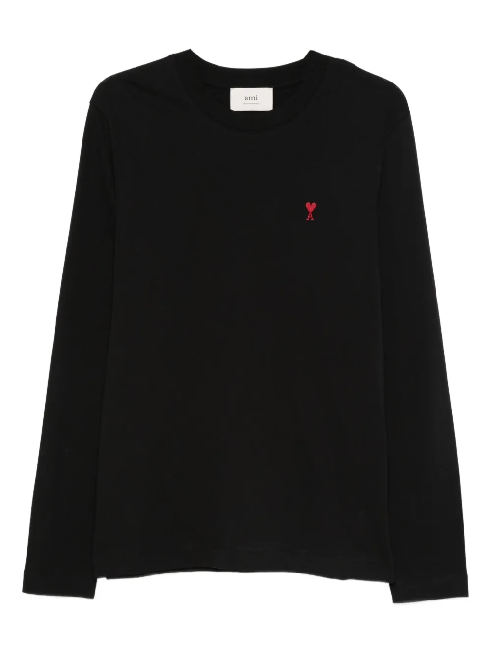 AMI Paris long-sleeve logo T-shirt | Black | Image 1