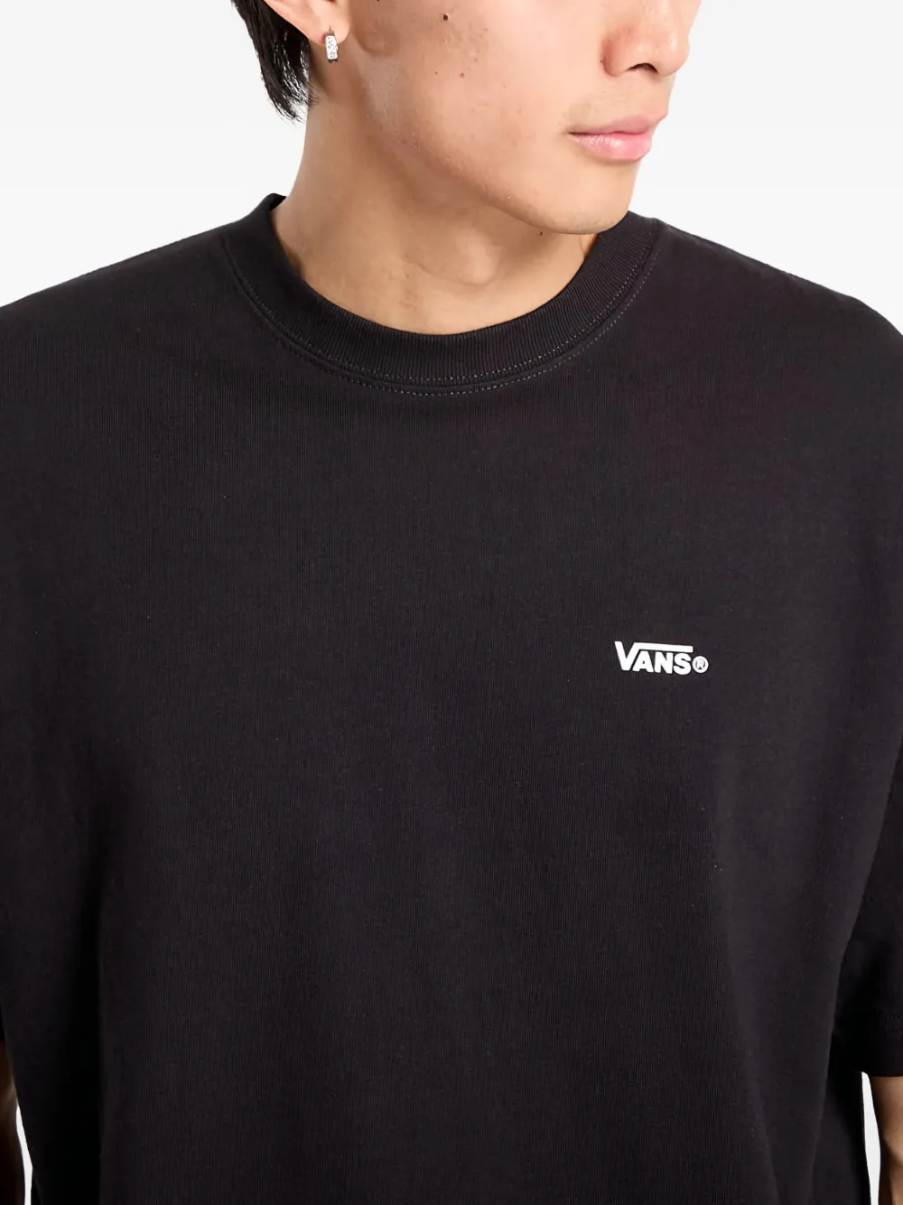 Vans Off The Wall Cotton T-shirt In Black