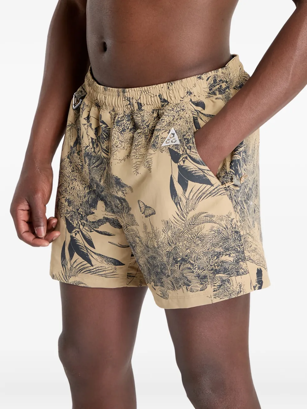 Nike Floral-print Elasticated-waist Shorts In Multi