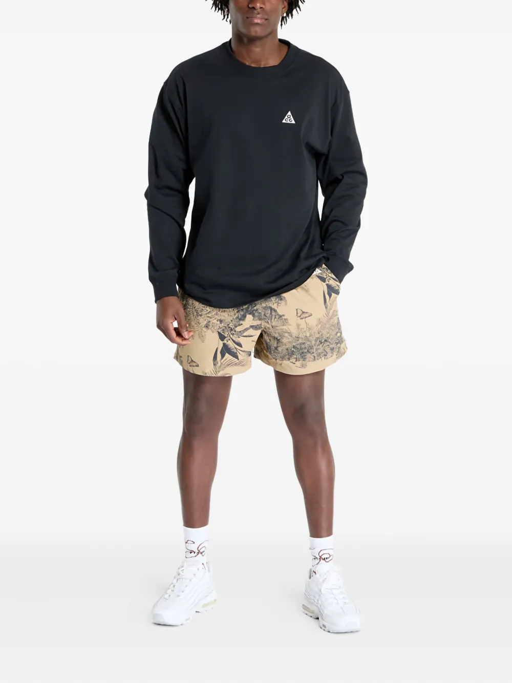 Nike Floral-print Elasticated-waist Shorts In Multi
