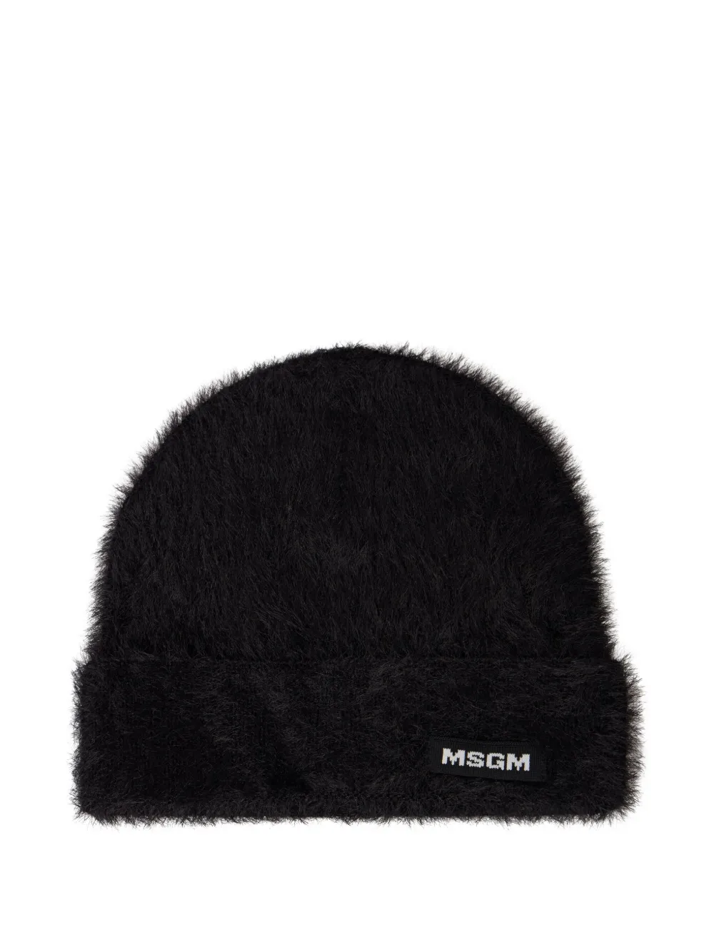 Msgm Mohair Logo Beanie In Black
