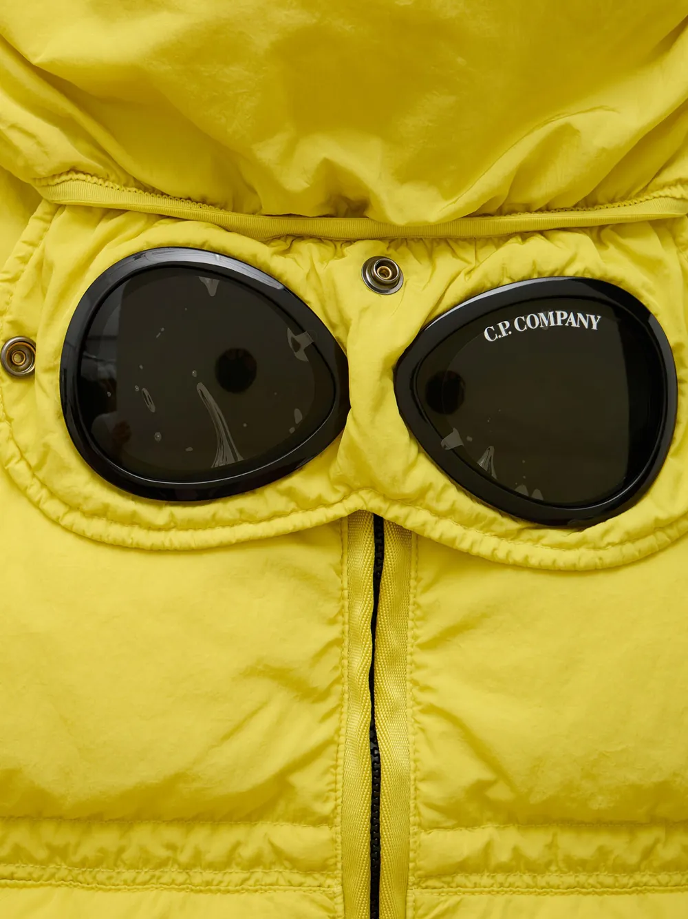 C.p. Company Hooded Padded Coat In Yellow