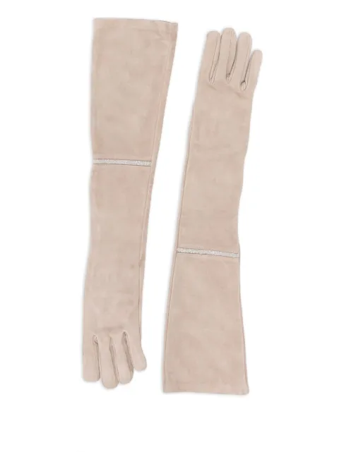 Peserico guantes con detalle de mostacillas