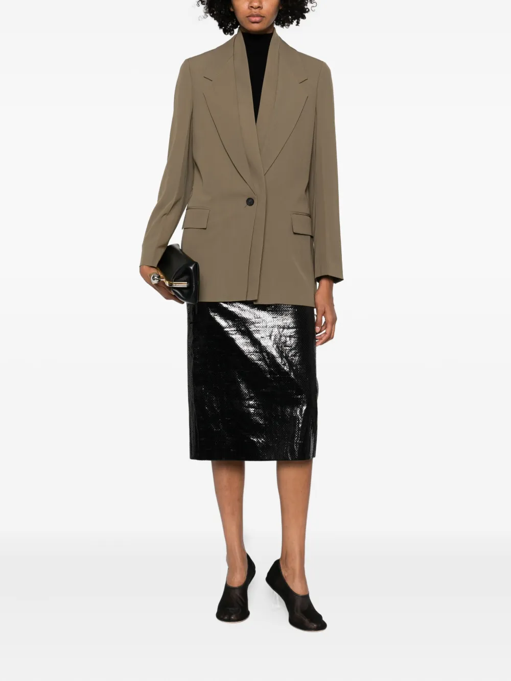 Ferragamo Notched-lapel Blazer In Brown