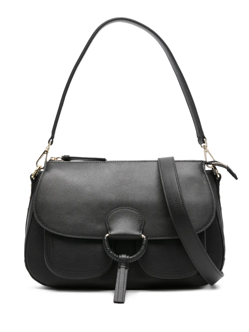 Cromia Tassel-detail Leather Shoulder Bag In Black
