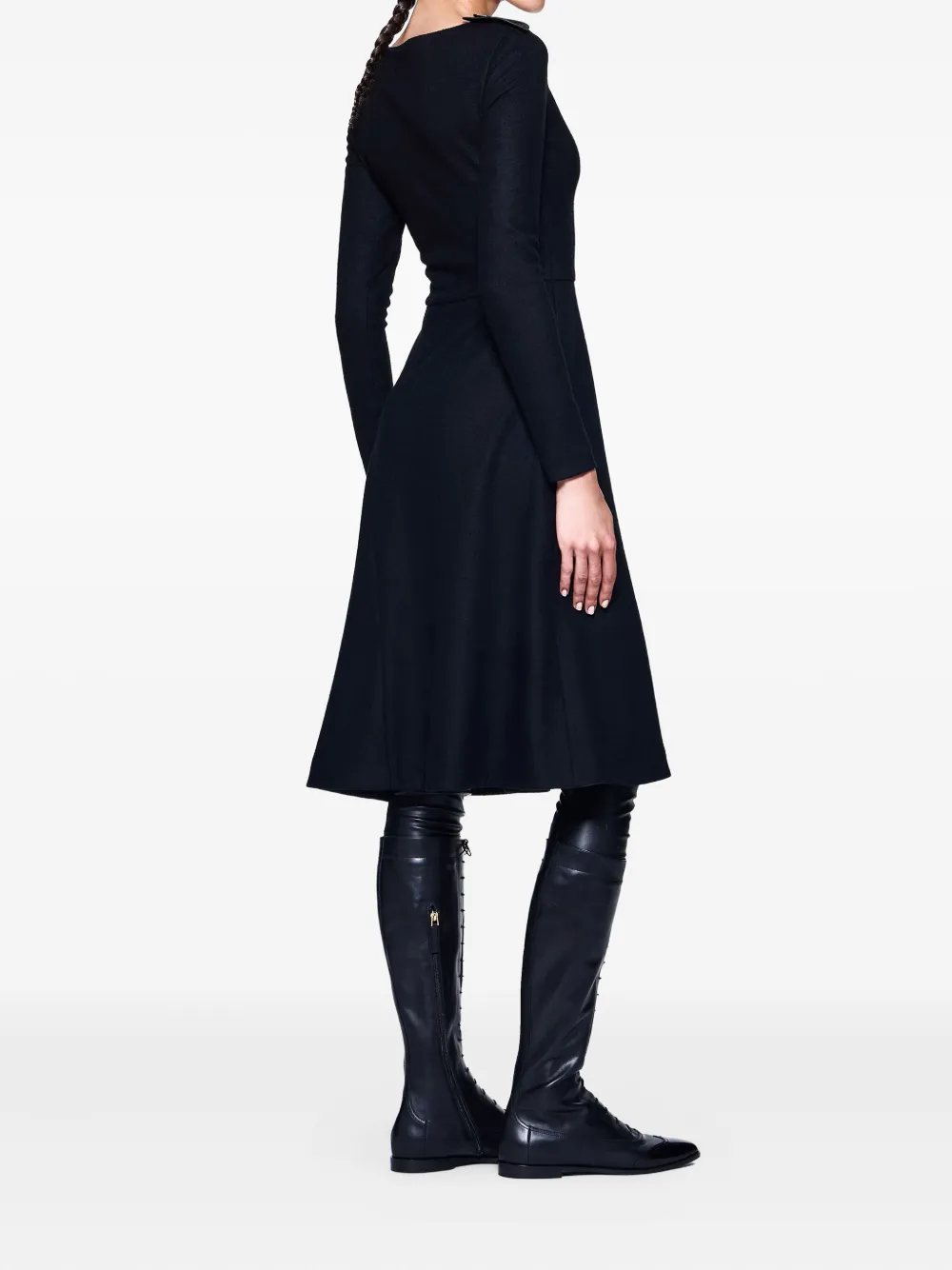 Giorgio Armani Wollen midi-jurk Zwart