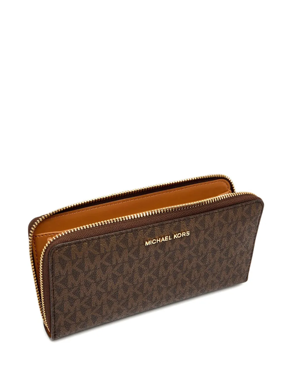 Michael Kors Large Jet Set Wallet In Brown