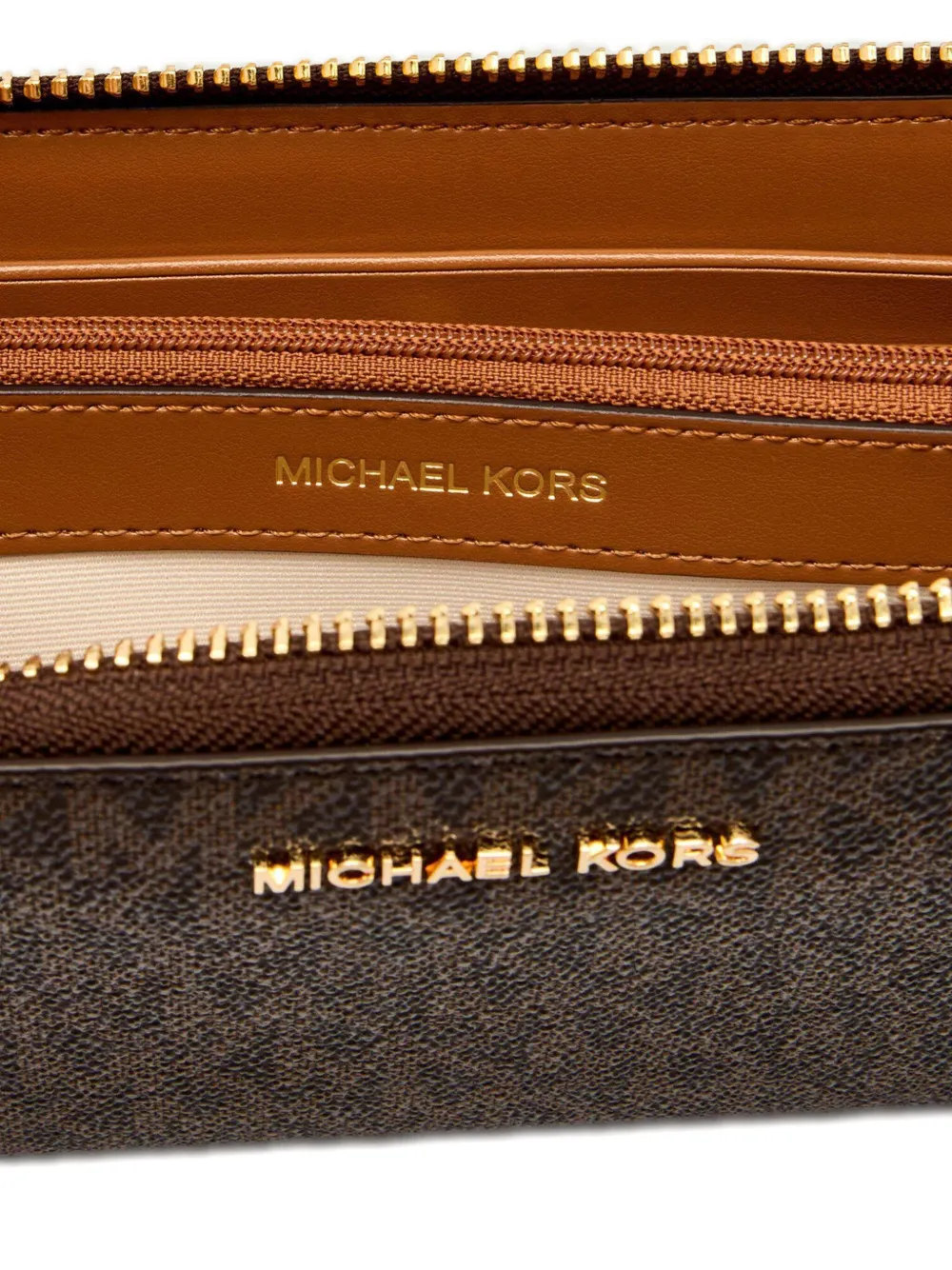 Michael Kors Large Jet Set Wallet In Brown