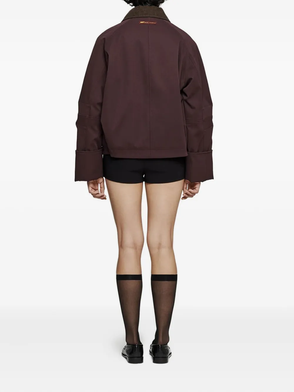 OOF WEAR Jack met ribfluwelen kraag en lange mouwen Rood