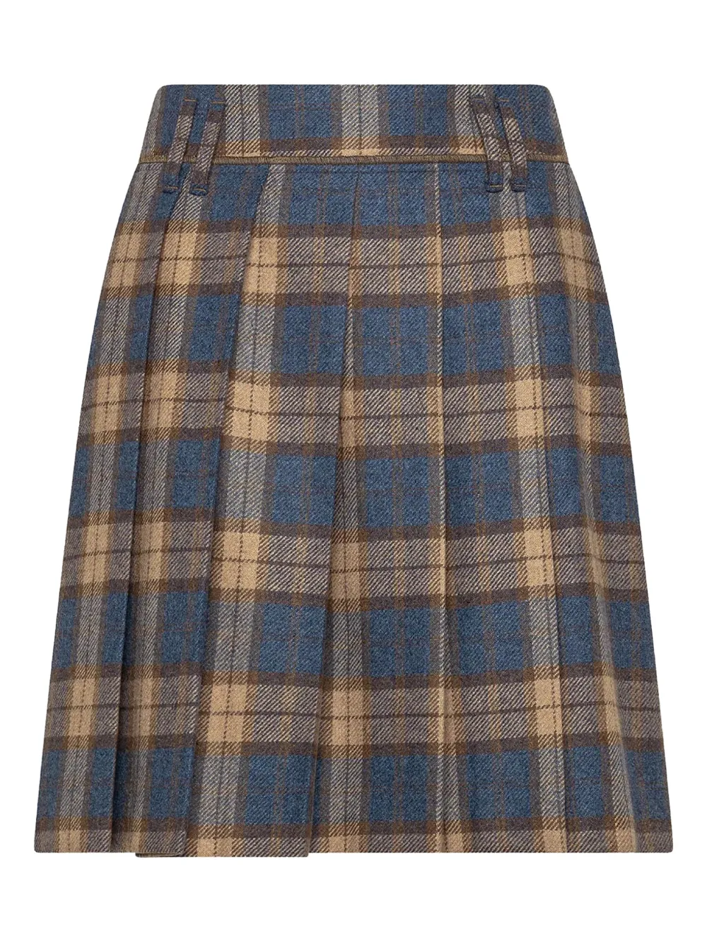 Seventy Plaid-pattern Pleated Skirt In Blue