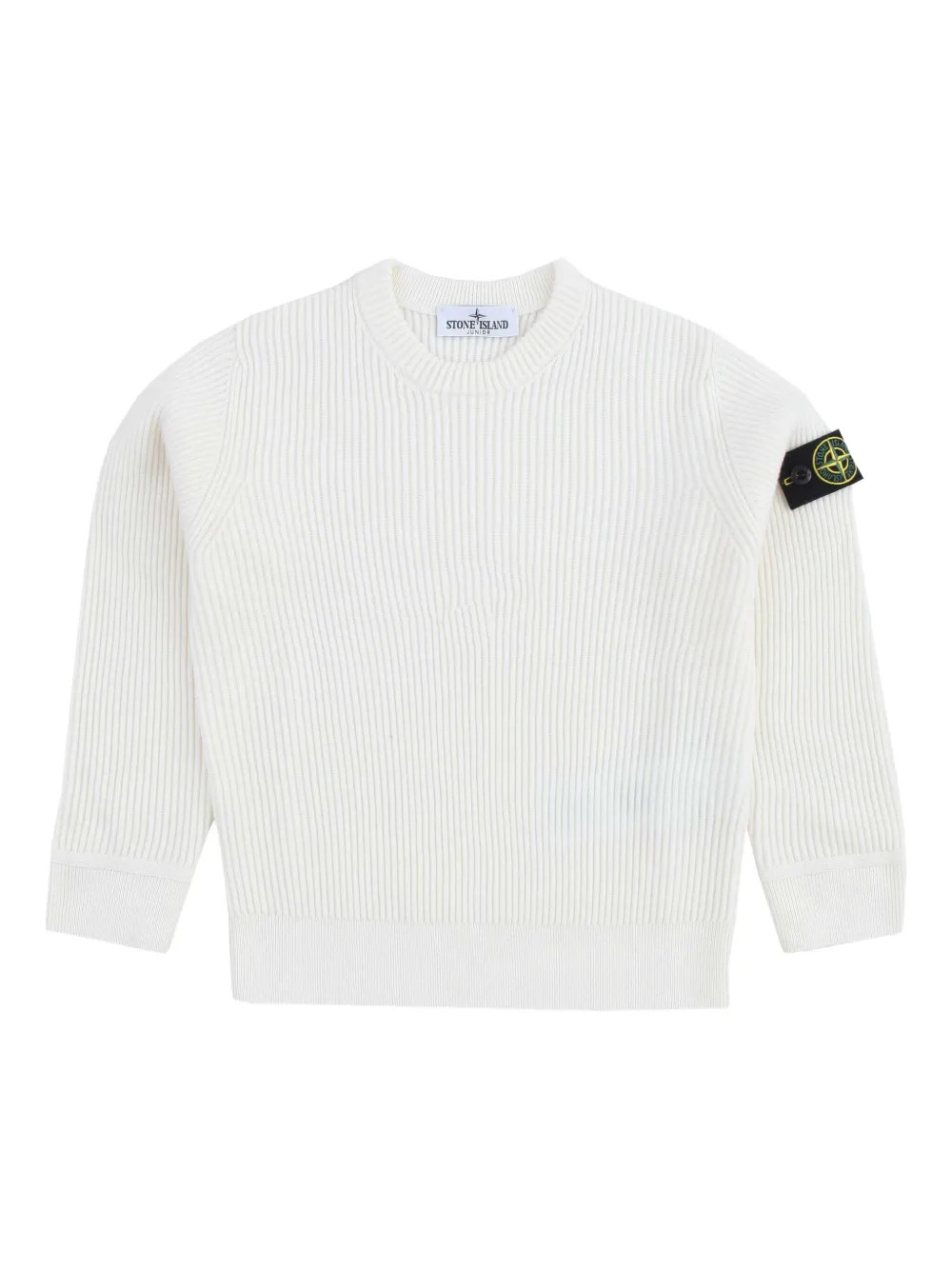 Stone Island Junior logo-patch sweater | White | Image 1
