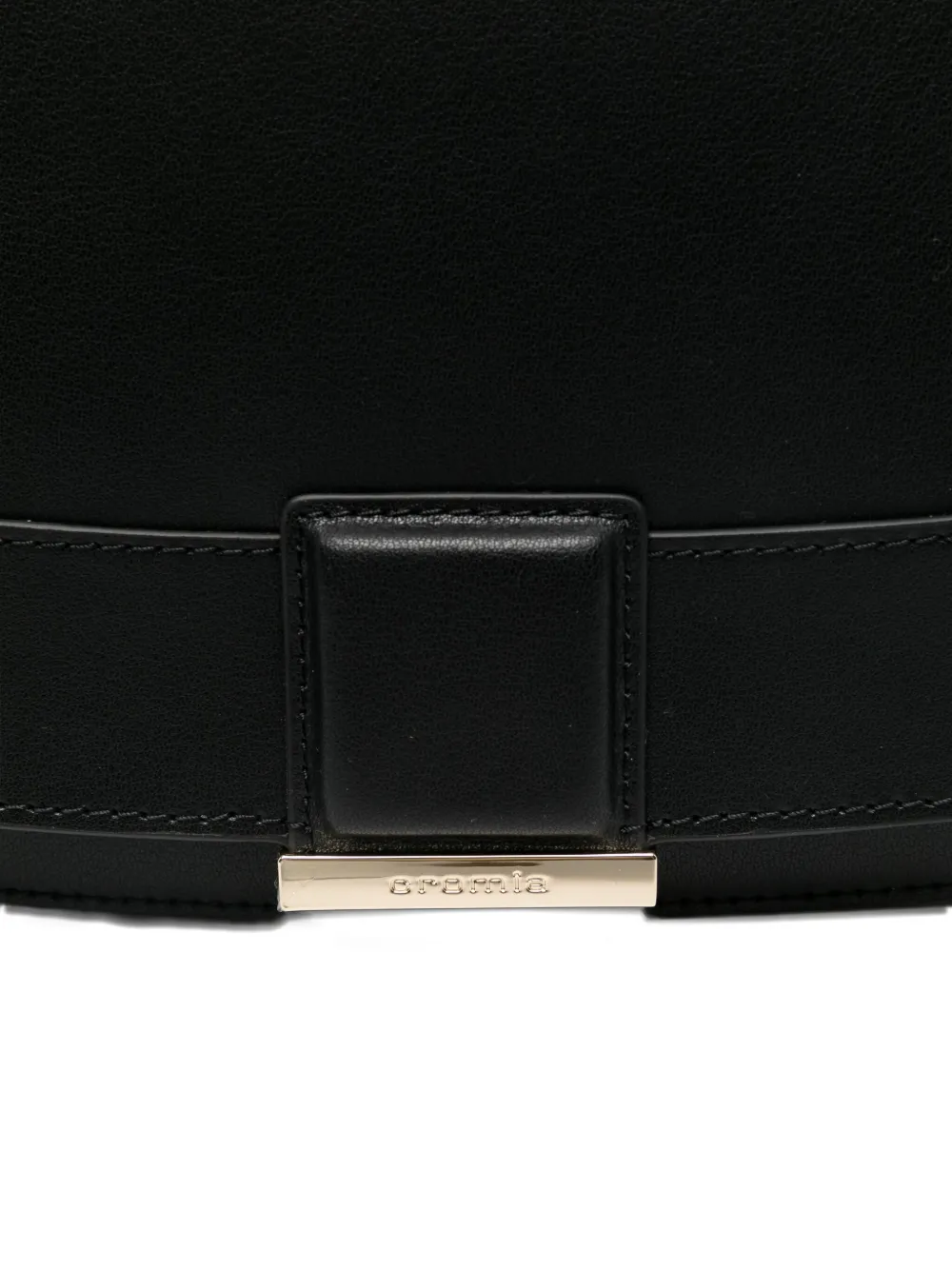 Cromia Half-moon Leather Satchel In Black