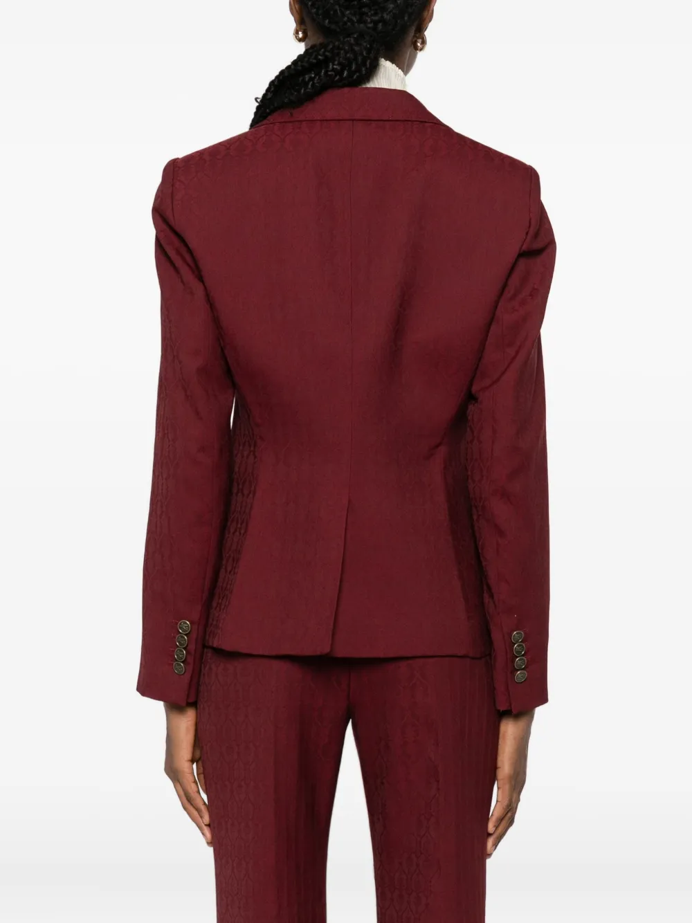 Etro Single-breasted Wool Sweater In Burgundy