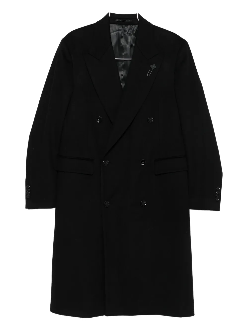 Lardini double-breasted coat | Black | Image 1