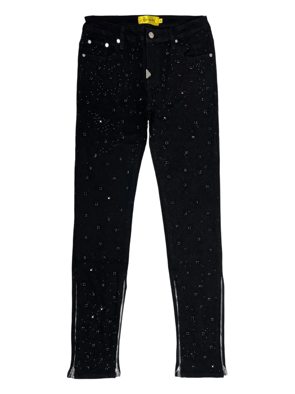 GUAPI embellished zip-detail jeans | Black | Image 1